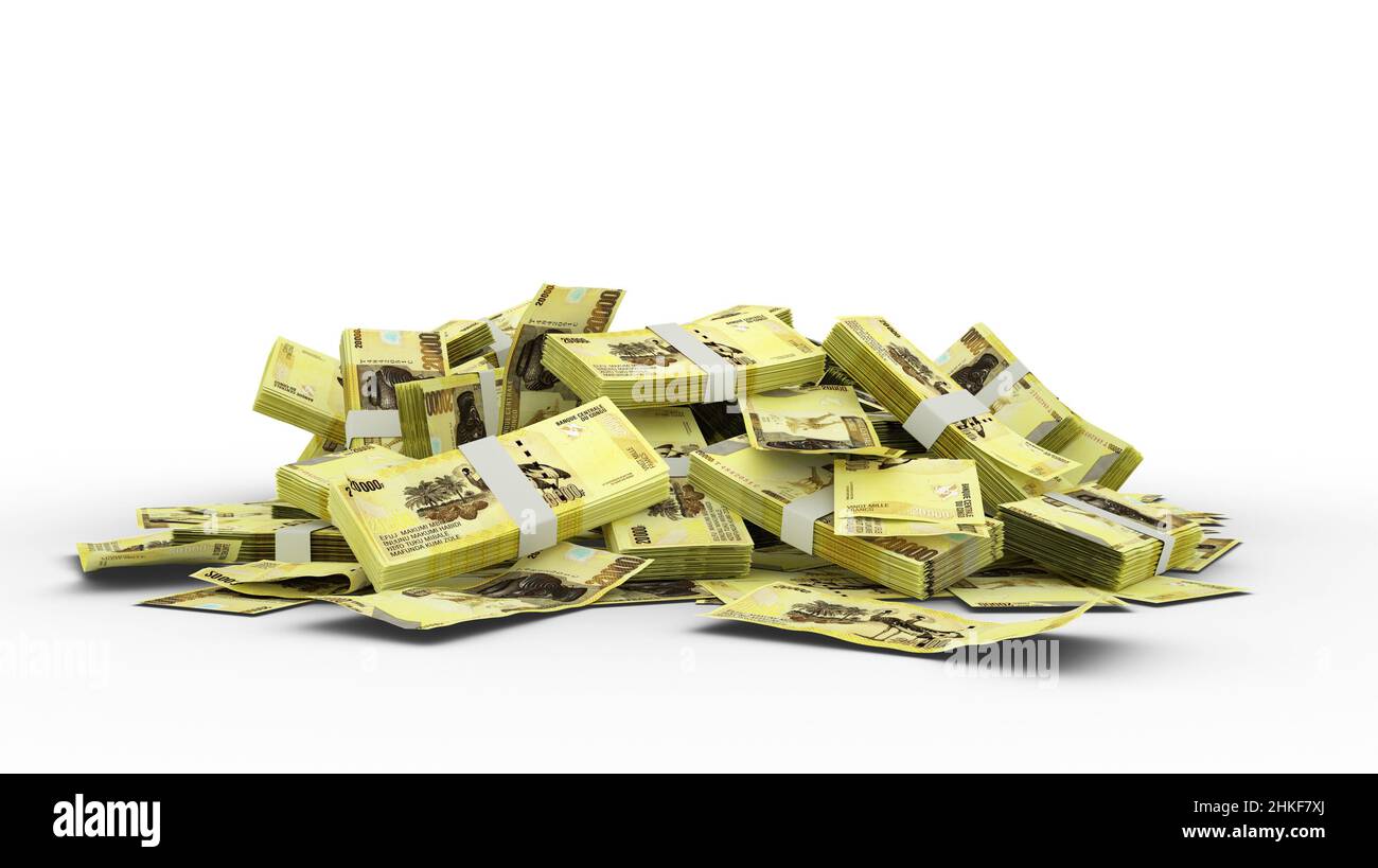 Stack 3D di 20000 banconote in franco congolese Foto Stock