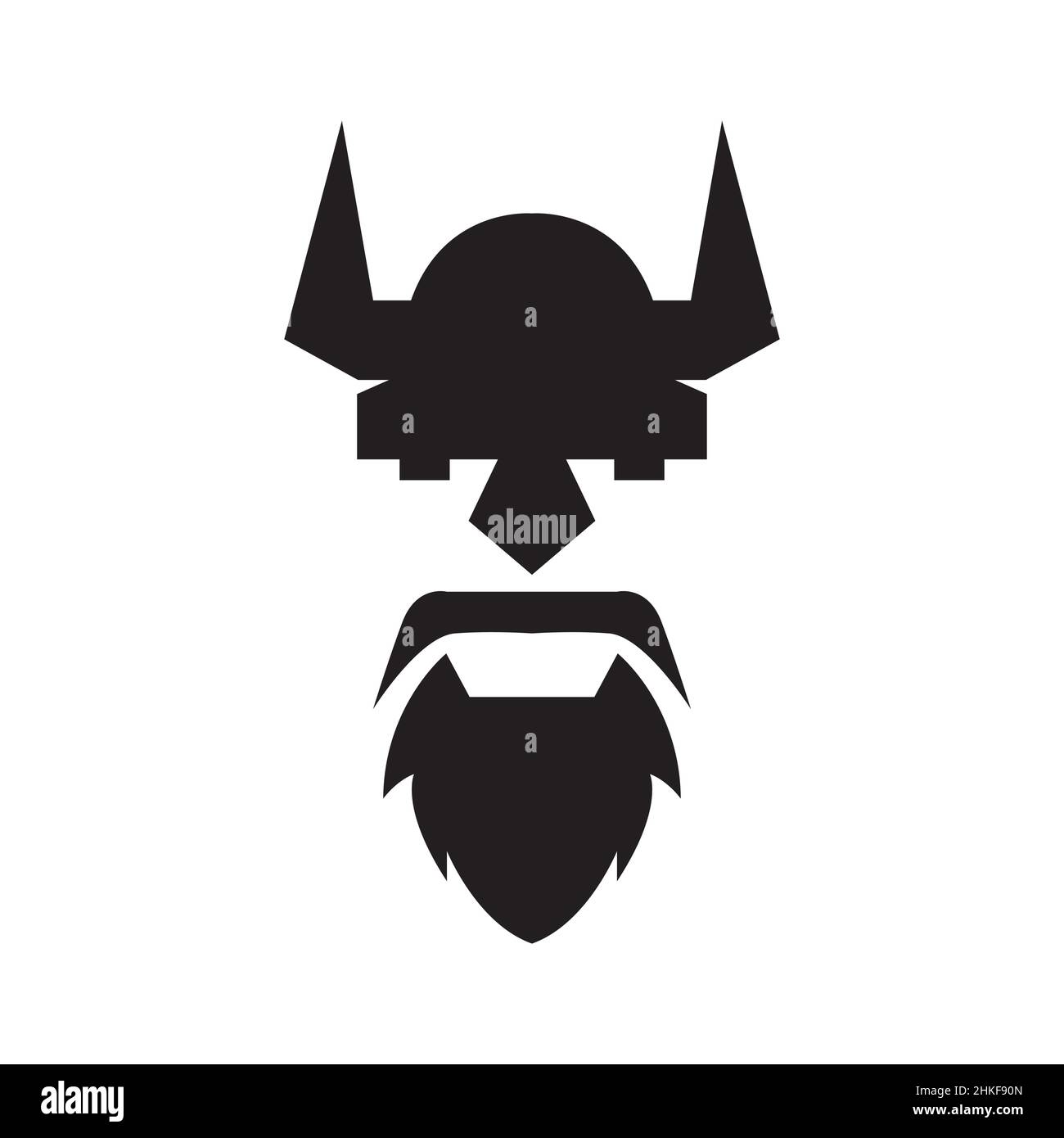 nero minimalista volto viking logo design, vettore grafico simbolo icona illustrazione idea creativa Illustrazione Vettoriale