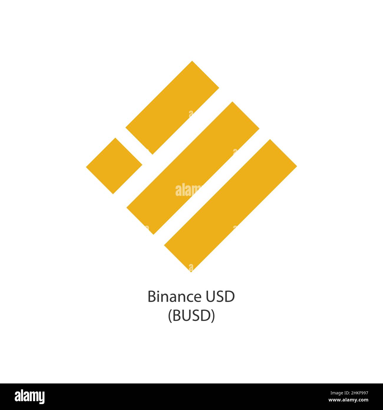 BUSD Cryptocurrency platform token logo icona moneta isolato su sfondo bianco. Illustrazione Vettoriale