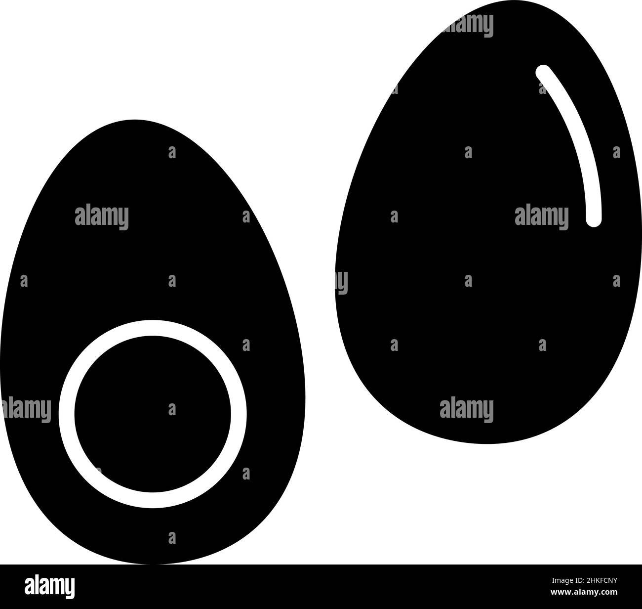 Uovo Glyph icona Vector cibo Illustrazione Vettoriale