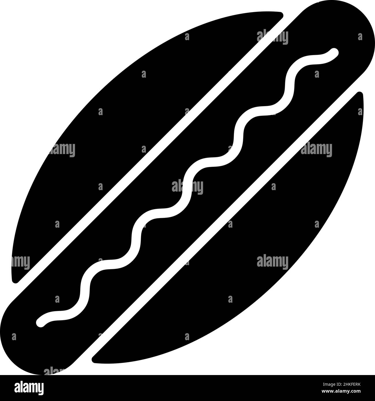 Hotdog Glyph icona Food Vector Illustrazione Vettoriale