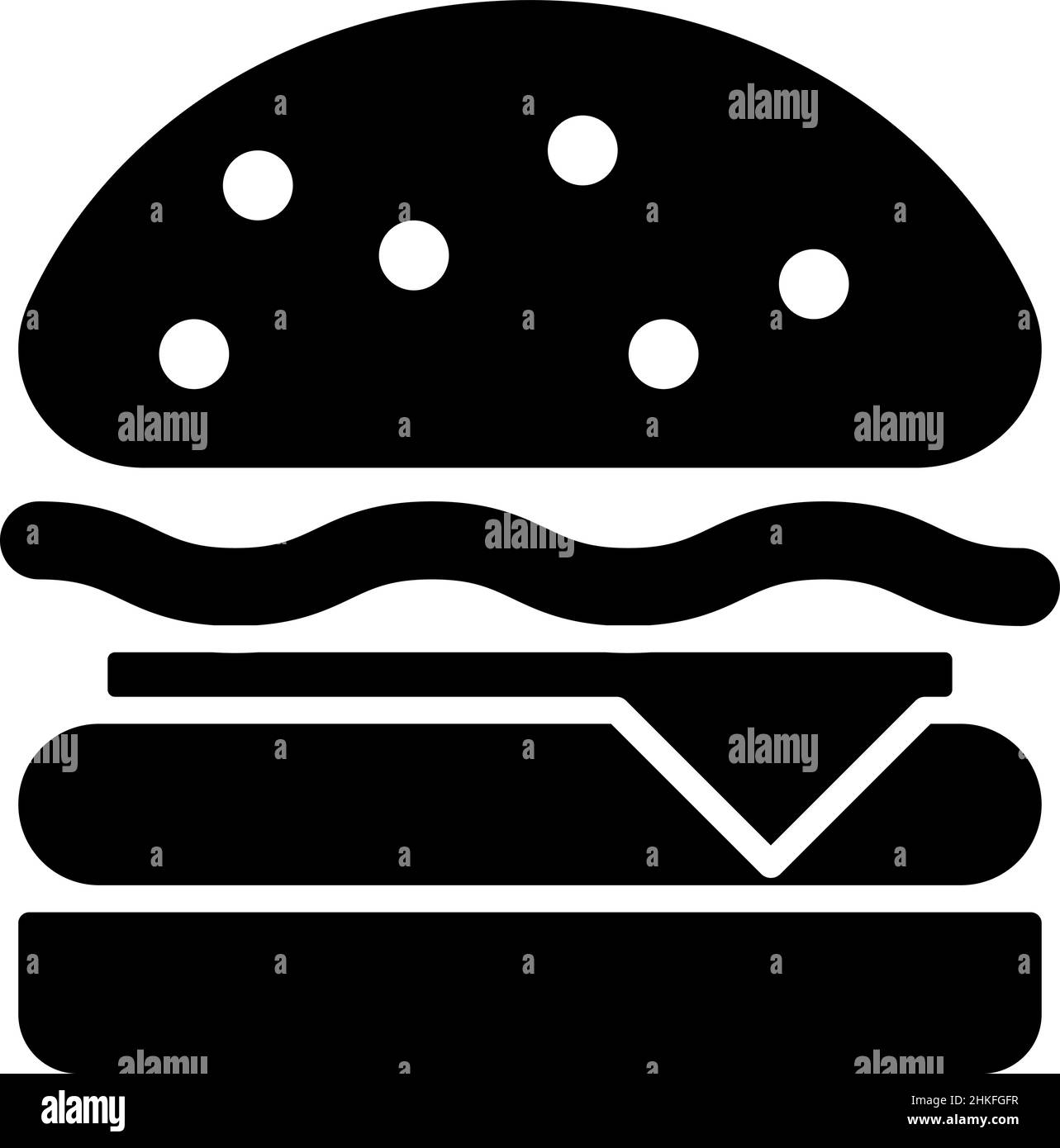 Hamburger Glyph icona Food Vector Illustrazione Vettoriale