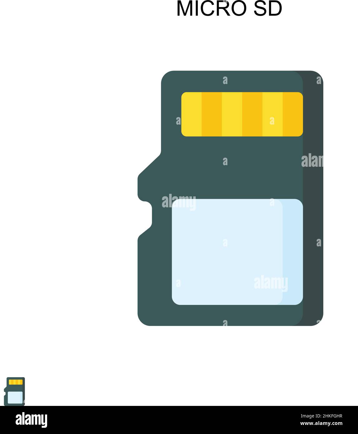 Icona vettore semplice Micro sd. Modello di disegno del simbolo di illustrazione per l'elemento dell'interfaccia utente mobile Web. Illustrazione Vettoriale