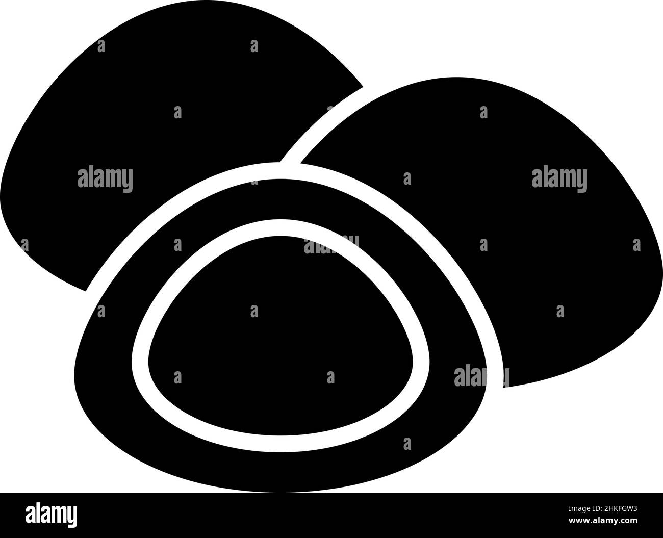 Mochi Glyph icona vettore alimentare Illustrazione Vettoriale