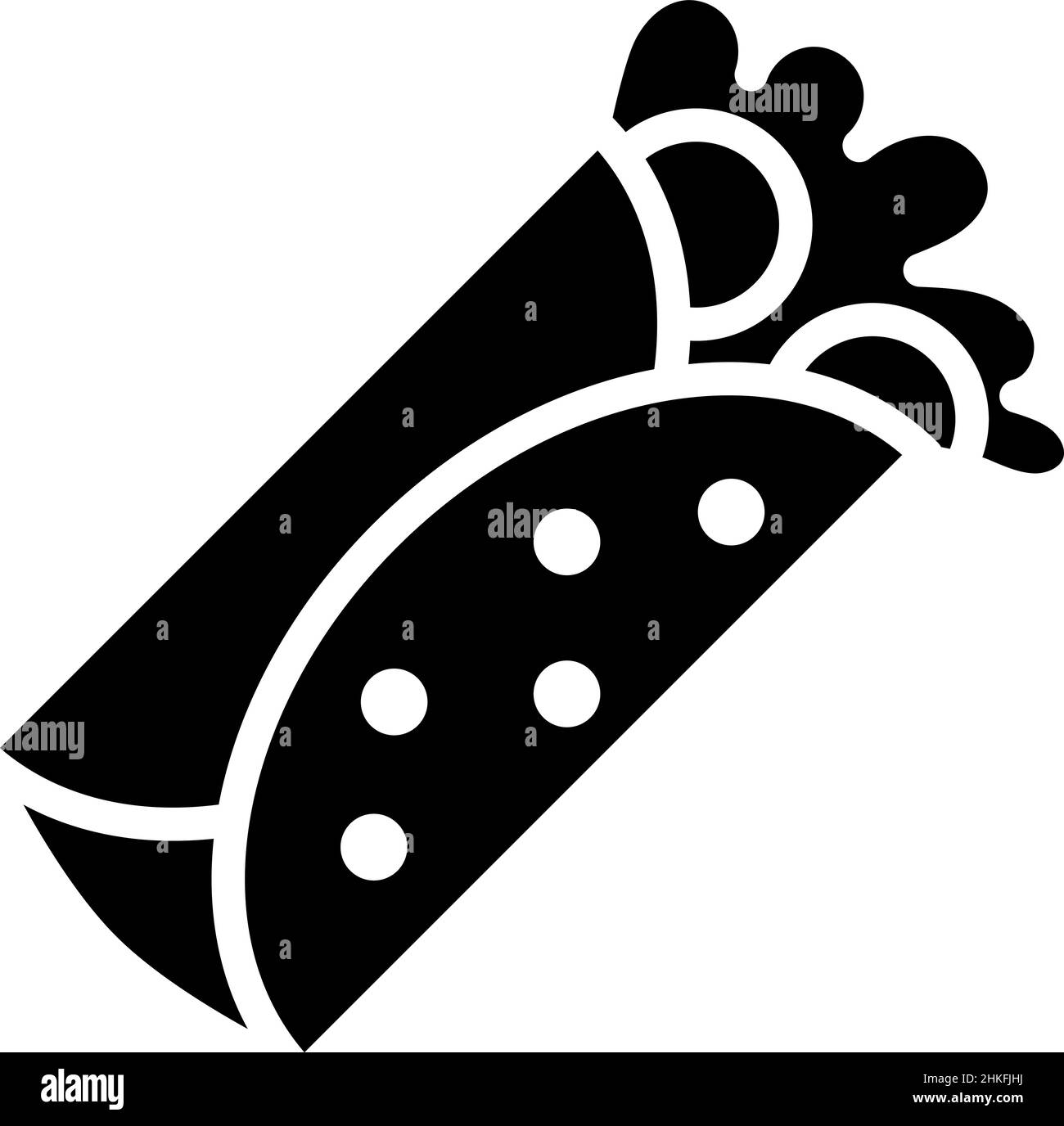 Burrito Glyph icona vettore alimentare Illustrazione Vettoriale