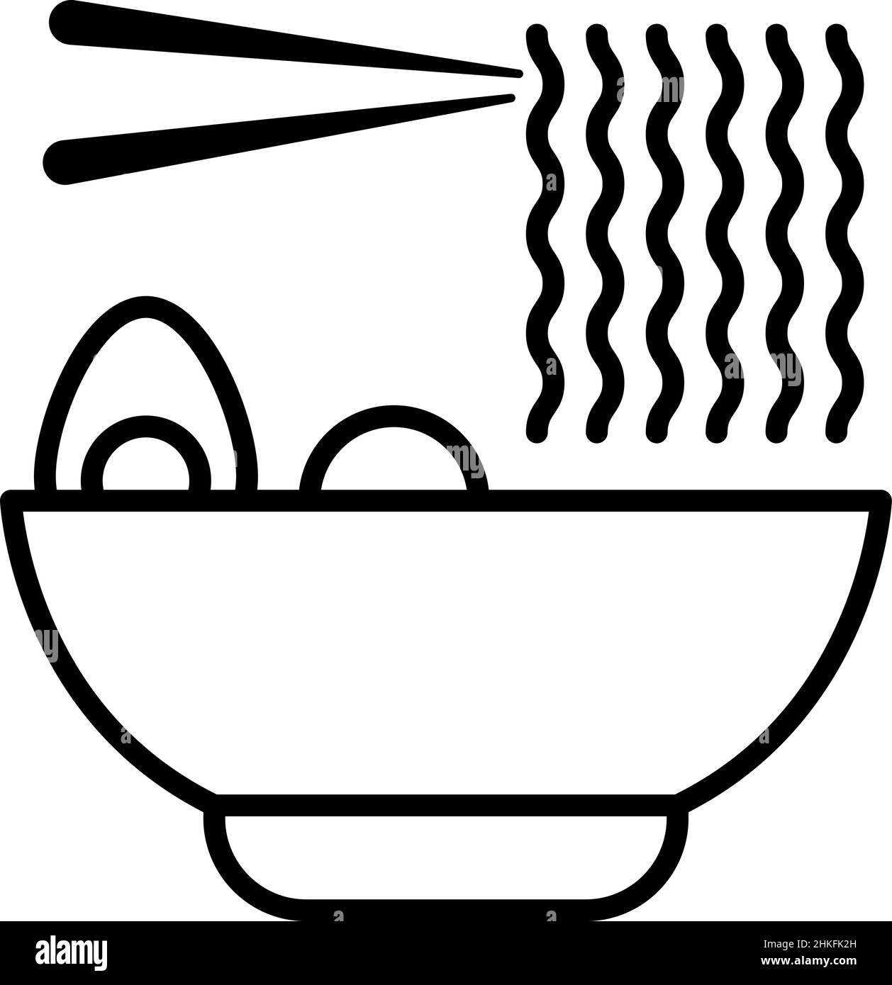 Ramen Bowl contorno icona Food Vector Illustrazione Vettoriale