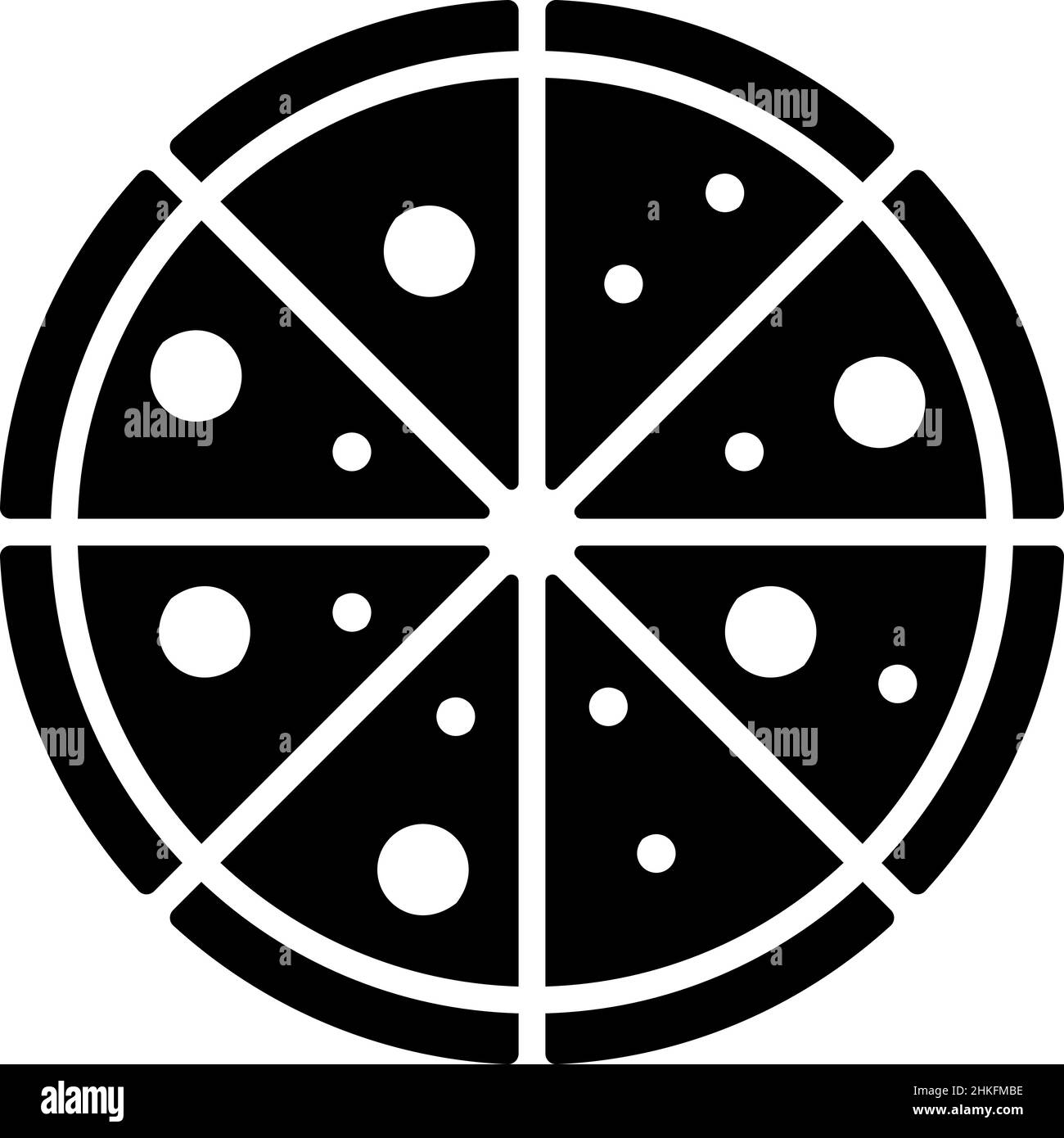 Pizza Glyph icona Food Vector Illustrazione Vettoriale