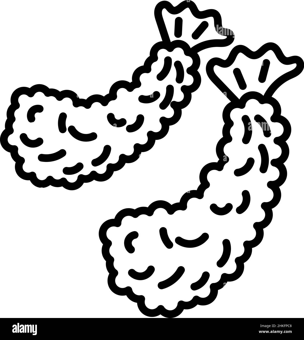 Tempura contorno icona Food Vector Illustrazione Vettoriale