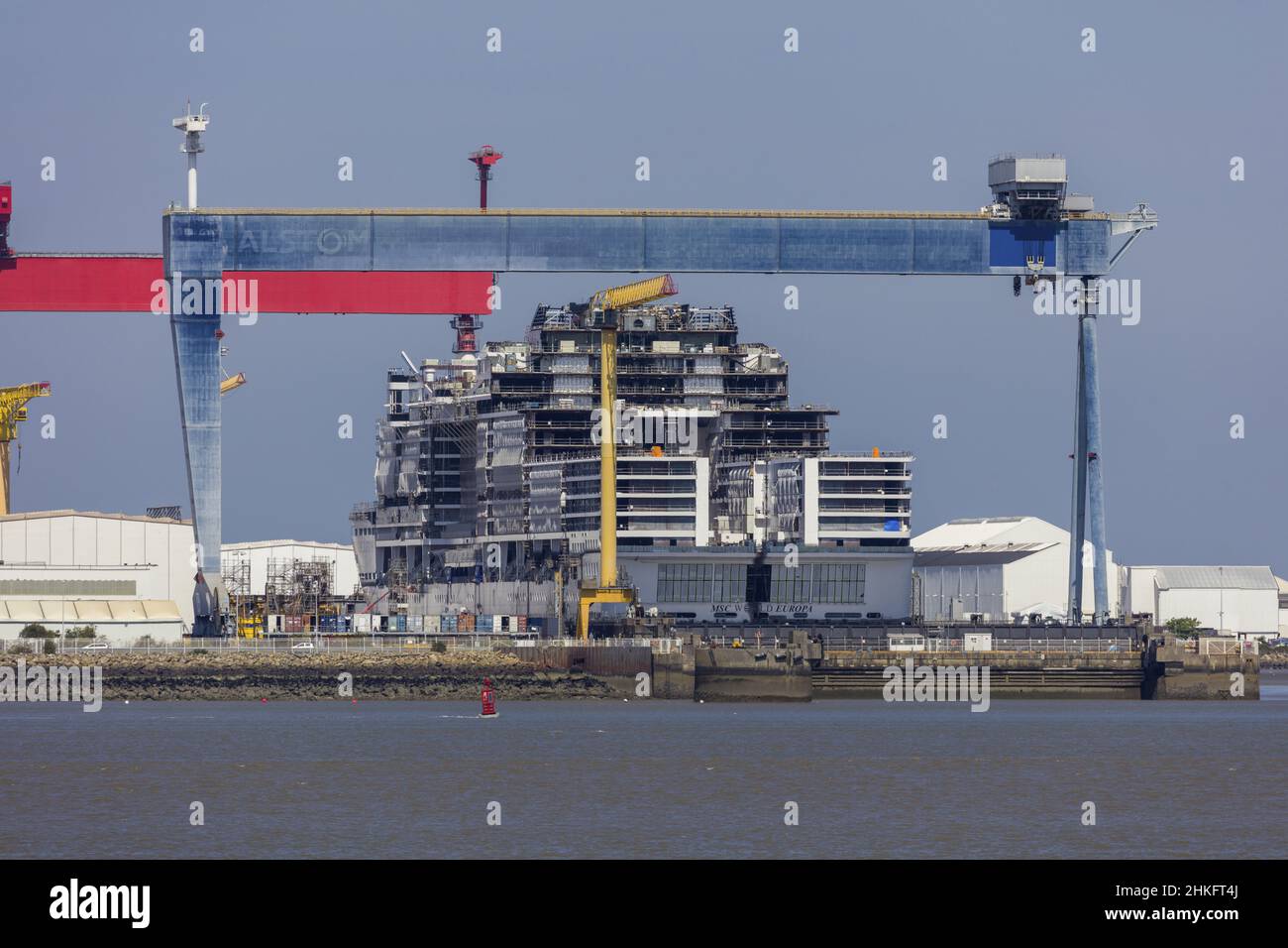 Francia, Indre et Loire, Saint-Nazaire, cantieri navali Atlantici da Saint-Brévin-les-Pins Foto Stock