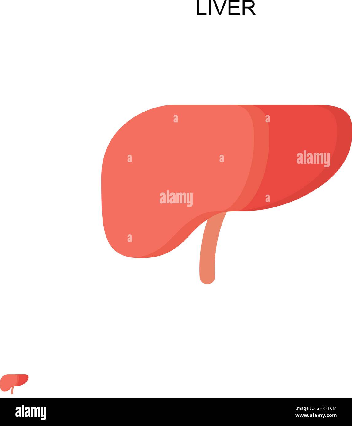 Fegato semplice vettore icona. Modello di disegno del simbolo di illustrazione per l'elemento dell'interfaccia utente mobile Web. Illustrazione Vettoriale