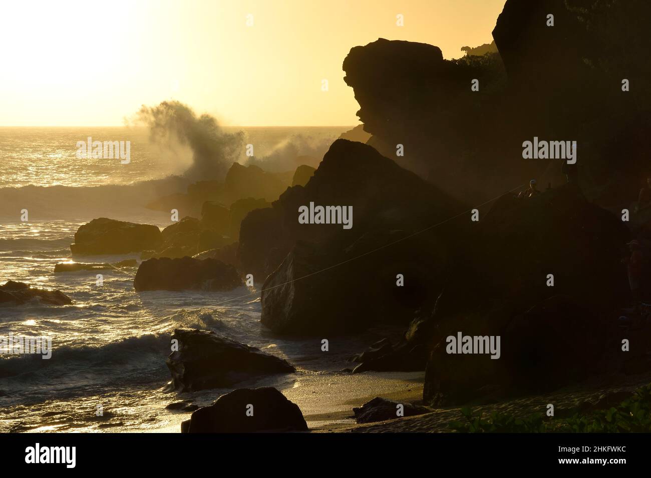 Francia, isola di Reunion (dipartimento francese d'oltremare), Petite-Ile sulla costa meridionale, spiaggia di Grande Anse Foto Stock