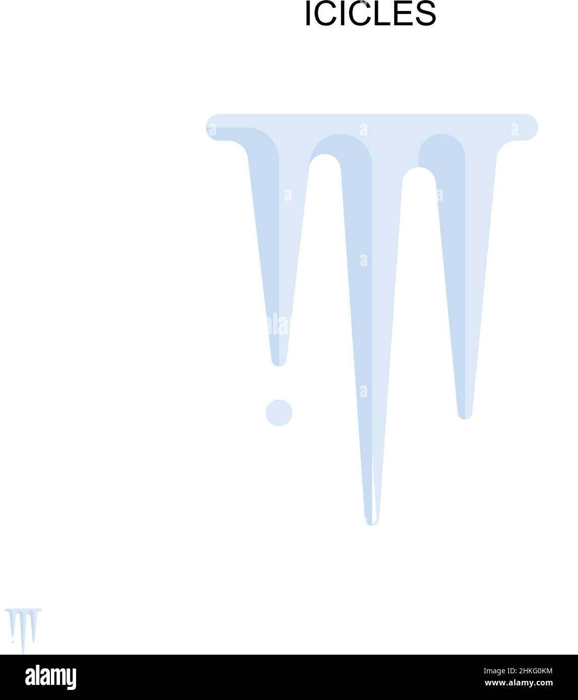 Icona vettore semplice di icicles. Modello di disegno del simbolo di illustrazione per l'elemento dell'interfaccia utente mobile Web. Illustrazione Vettoriale