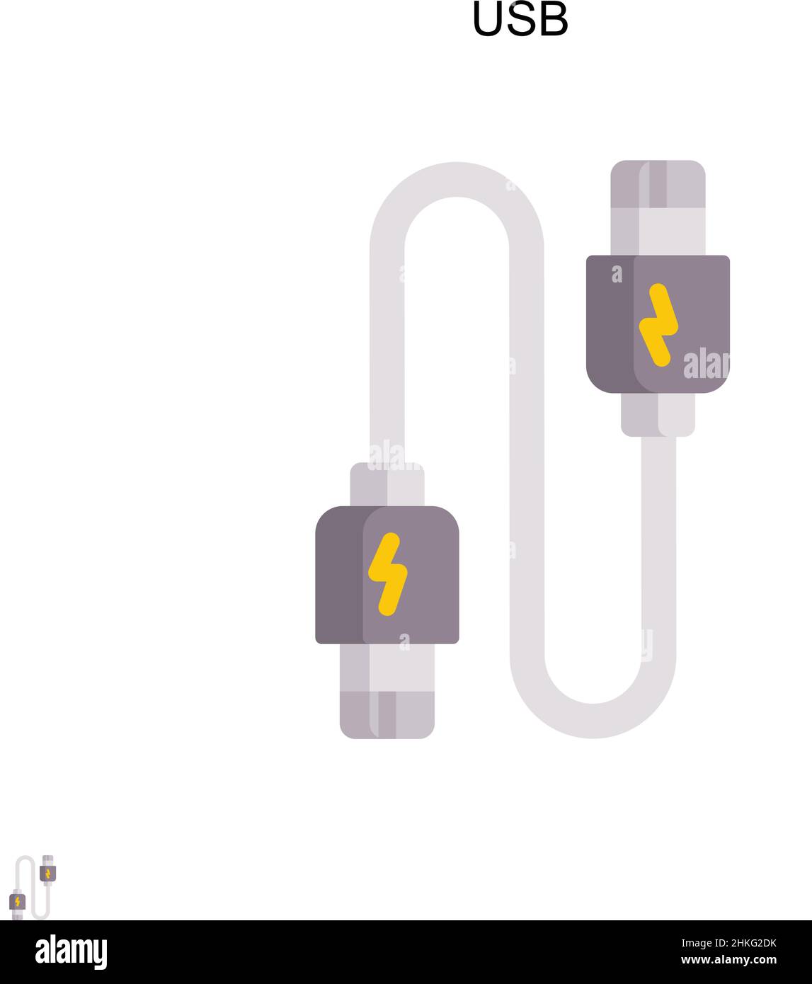 Icona USB Simple Vector. Modello di disegno del simbolo di illustrazione per l'elemento dell'interfaccia utente mobile Web. Illustrazione Vettoriale