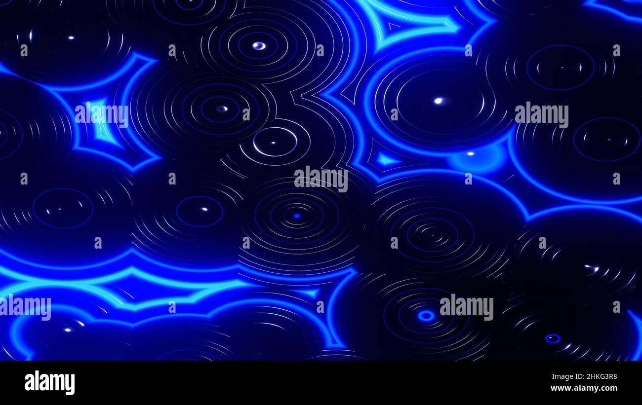 3D rendering. Neon oggetto astratto futuristico hi-tech movimento sfondo. Bella rilassante elegante Trippy psichedelico sfondo moderno, screensaver Foto Stock