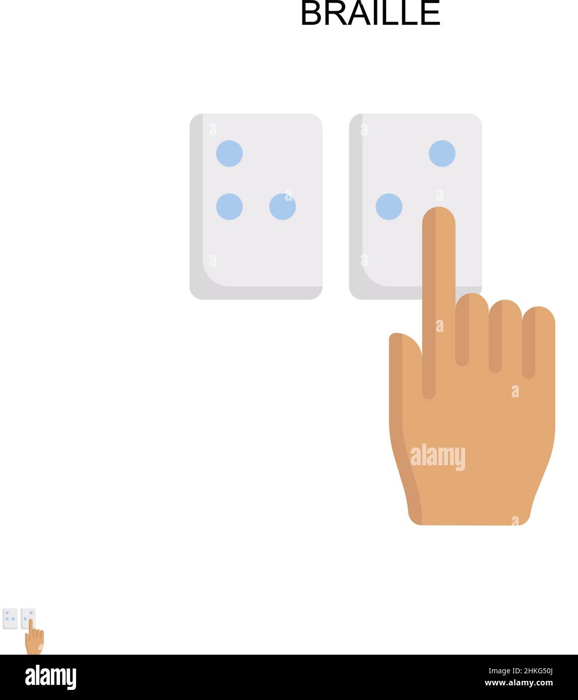 Icona vettore semplice Braille. Modello di disegno del simbolo di illustrazione per l'elemento dell'interfaccia utente mobile Web. Illustrazione Vettoriale