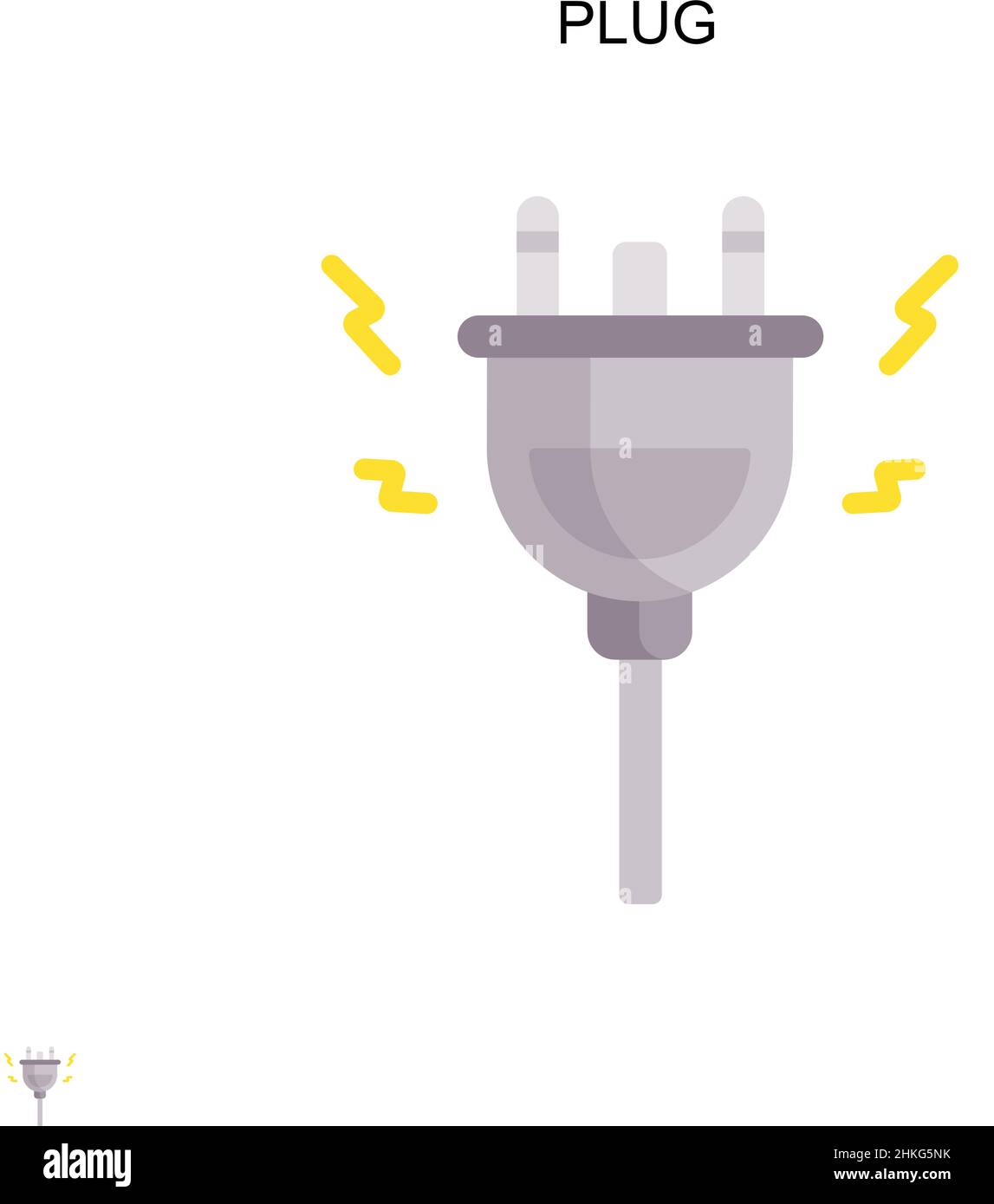 Icona Plug Simple Vector. Modello di disegno del simbolo di illustrazione per l'elemento dell'interfaccia utente mobile Web. Illustrazione Vettoriale