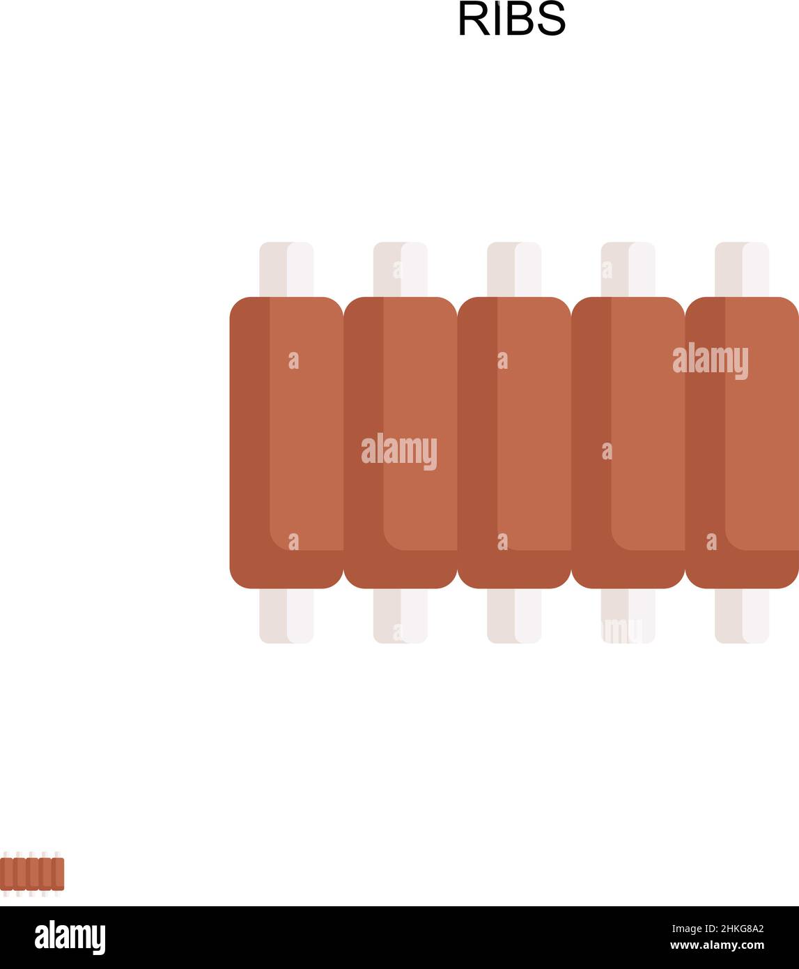 Icona vettore semplice RIBS. Modello di disegno del simbolo di illustrazione per l'elemento dell'interfaccia utente mobile Web. Illustrazione Vettoriale