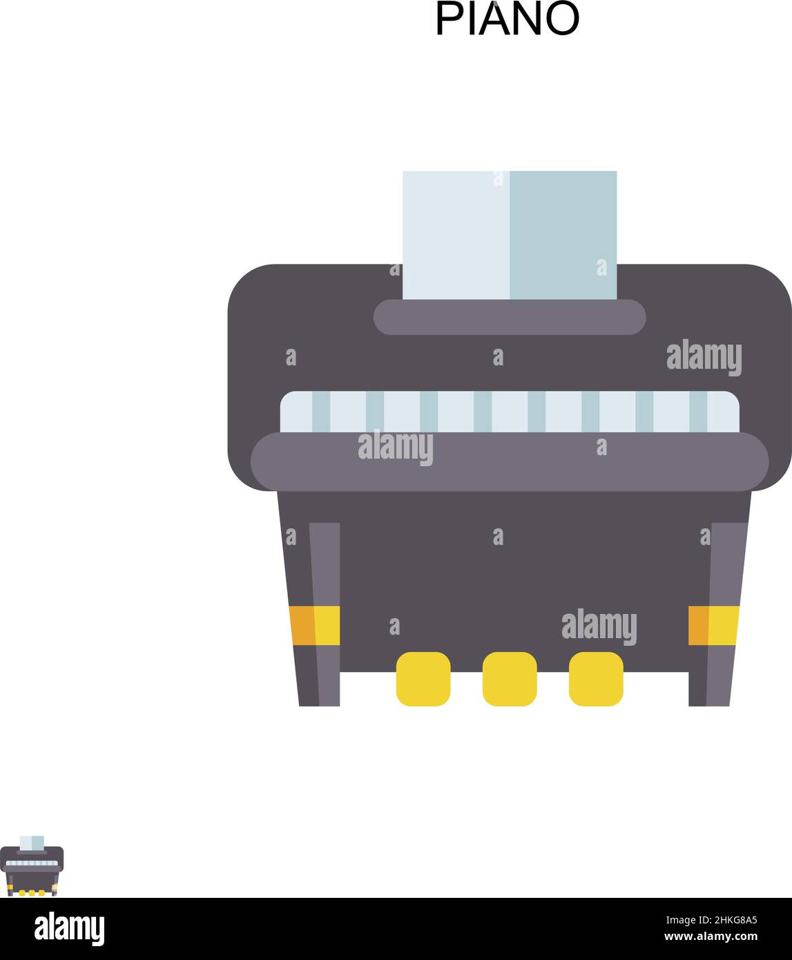 Icona piano Simple Vector. Modello di disegno del simbolo di illustrazione per l'elemento dell'interfaccia utente mobile Web. Illustrazione Vettoriale