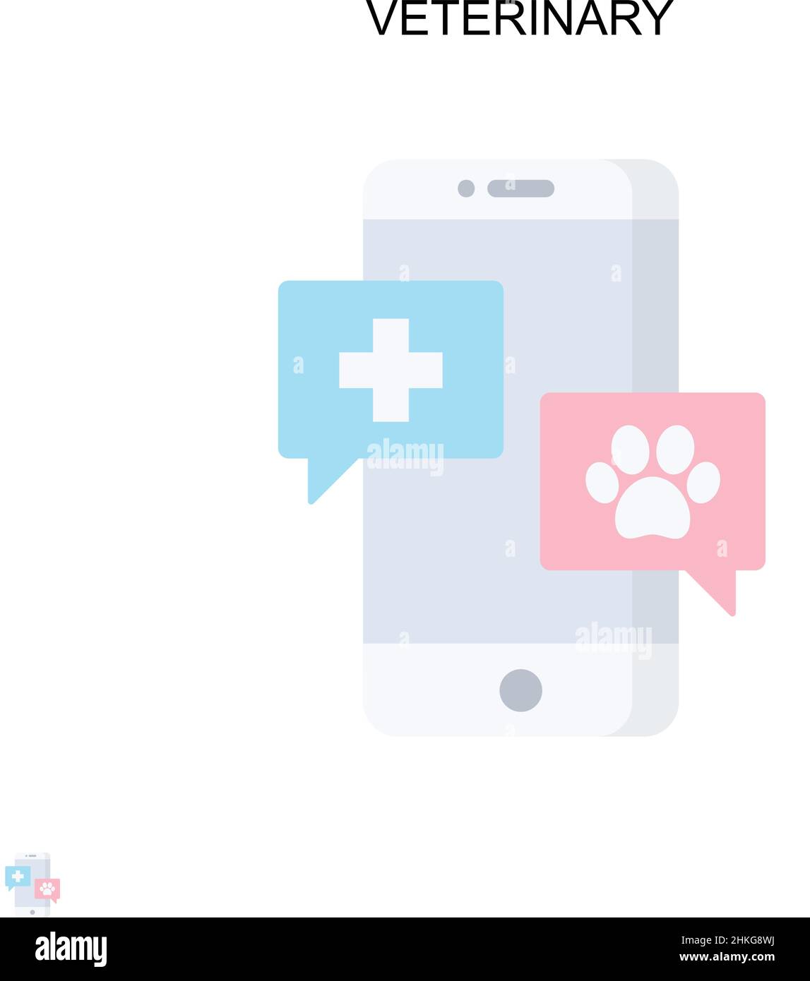 Icona vettore semplice veterinario. Modello di disegno del simbolo di illustrazione per l'elemento dell'interfaccia utente mobile Web. Illustrazione Vettoriale