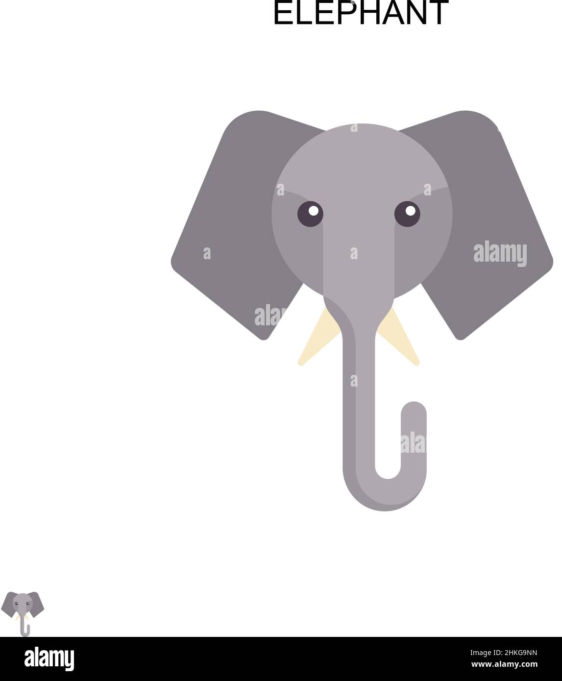 Elephant semplice vettore icona. Modello di disegno del simbolo di illustrazione per l'elemento dell'interfaccia utente mobile Web. Illustrazione Vettoriale