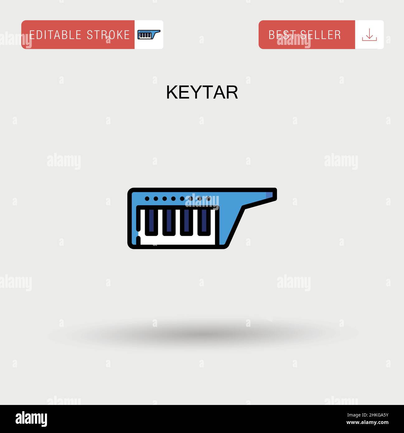 Icona vettore semplice Keytar. Illustrazione Vettoriale