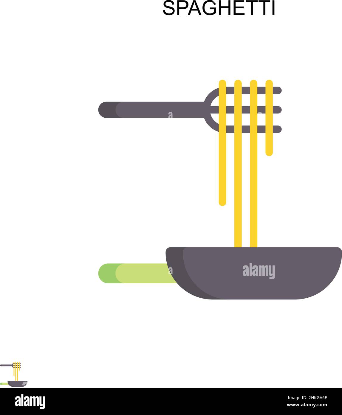 Spaghetti semplice icona vettoriale. Modello di disegno del simbolo di illustrazione per l'elemento dell'interfaccia utente mobile Web. Illustrazione Vettoriale