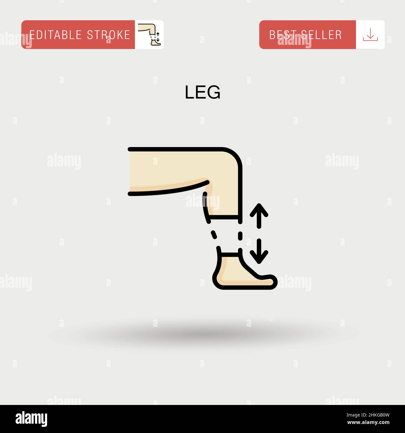 Icona vettore gamba semplice. Illustrazione Vettoriale