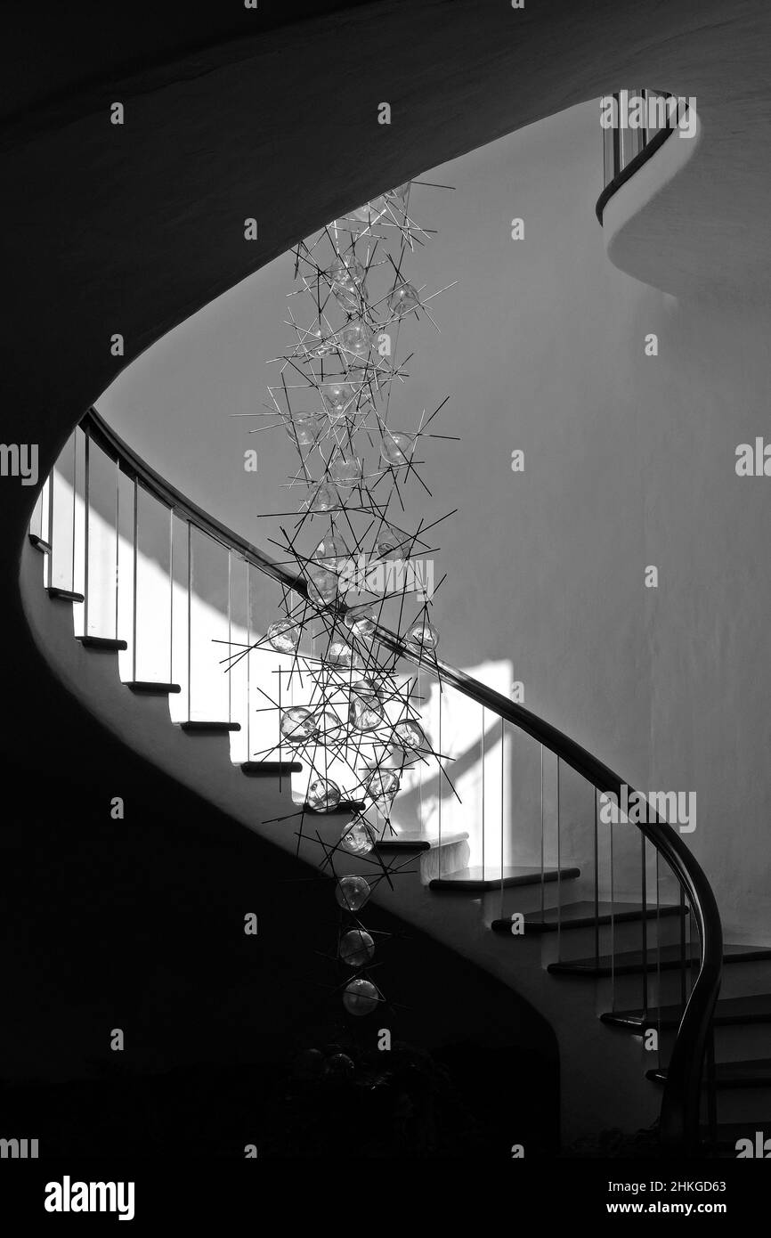 Scale nel caffè del Jardin de Cactus, progettato da Cesar Manrique Foto Stock