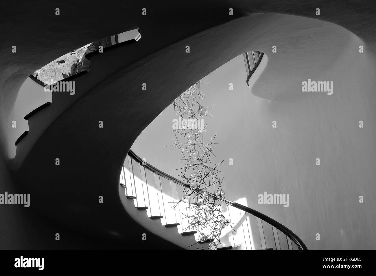 Scale nel caffè del Jardin de Cactus, progettato da Cesar Manrique Foto Stock
