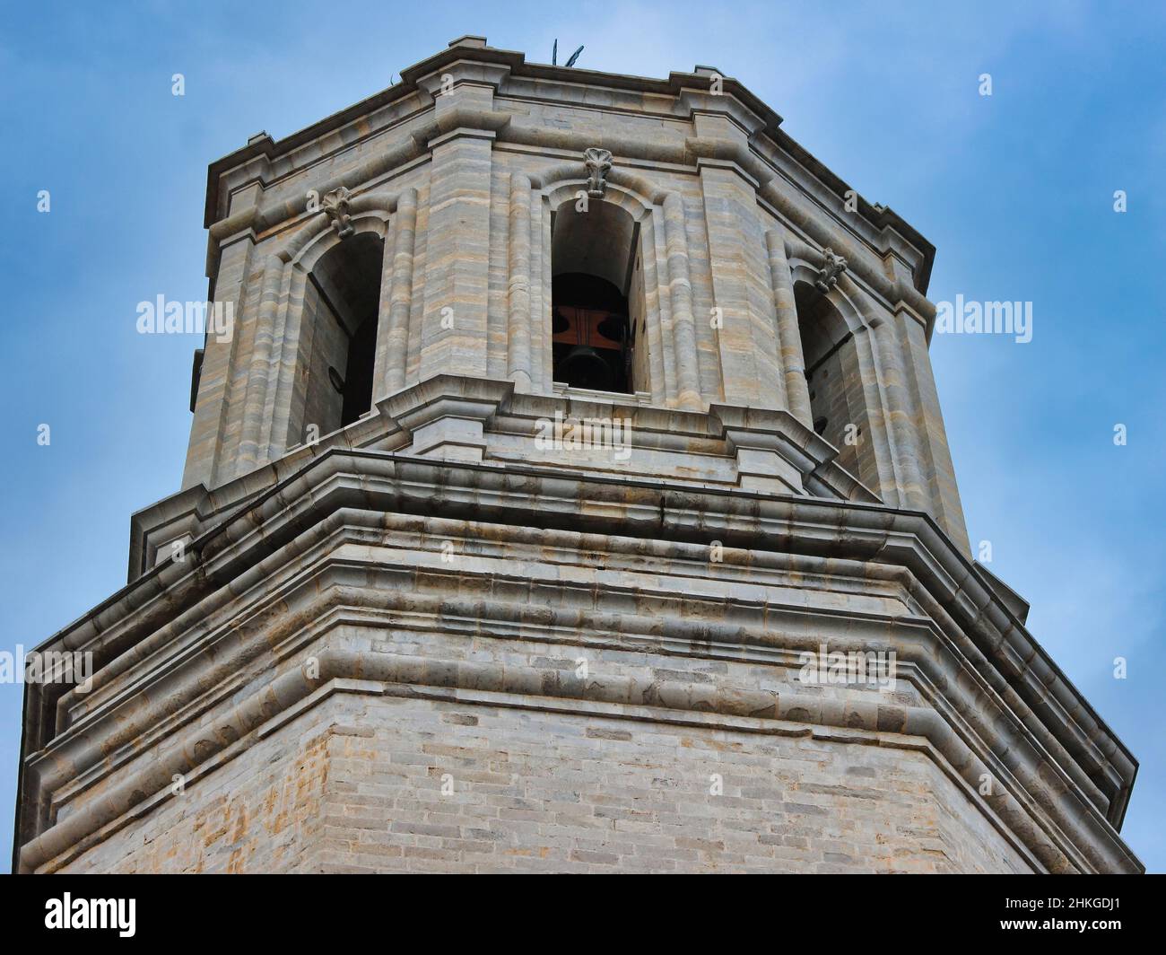 Alcuni dettagli della splendida cattedrale catalana-gotica, di Girona, Spagna, Costa Brava Foto Stock