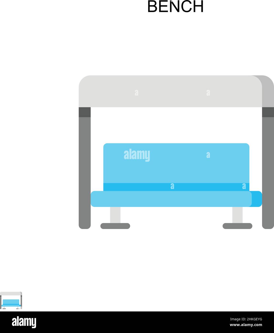 Icona vettore semplice del banco. Modello di disegno del simbolo di illustrazione per l'elemento dell'interfaccia utente mobile Web. Illustrazione Vettoriale