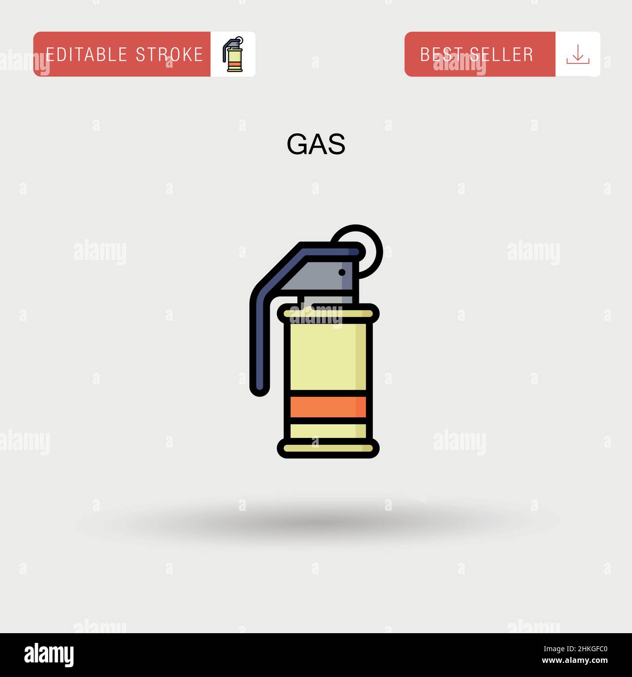 Icona del vettore gas semplice. Illustrazione Vettoriale