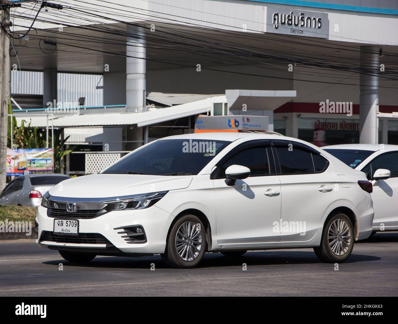 Chiangmai, Thailandia - Dicembre 22 2021: Auto Honda City. Foto a circa 8 km dal centro di Chiangmai thailandia. Foto Stock