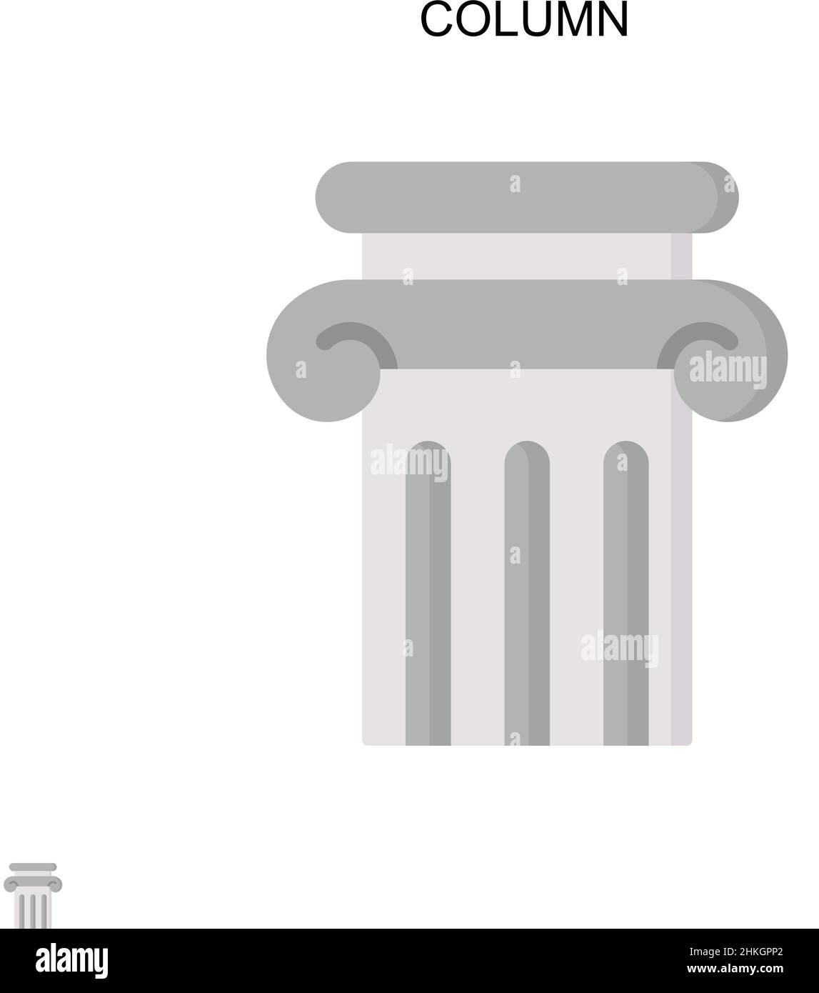 Icona vettore semplice a colonna. Modello di disegno del simbolo di illustrazione per l'elemento dell'interfaccia utente mobile Web. Illustrazione Vettoriale