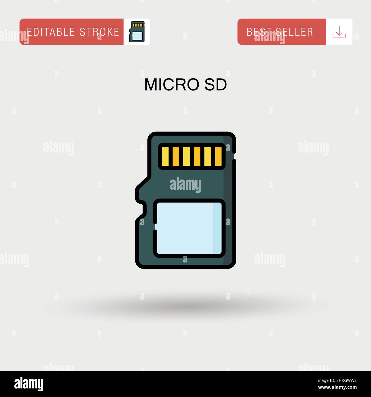 Icona vettore semplice Micro sd. Illustrazione Vettoriale