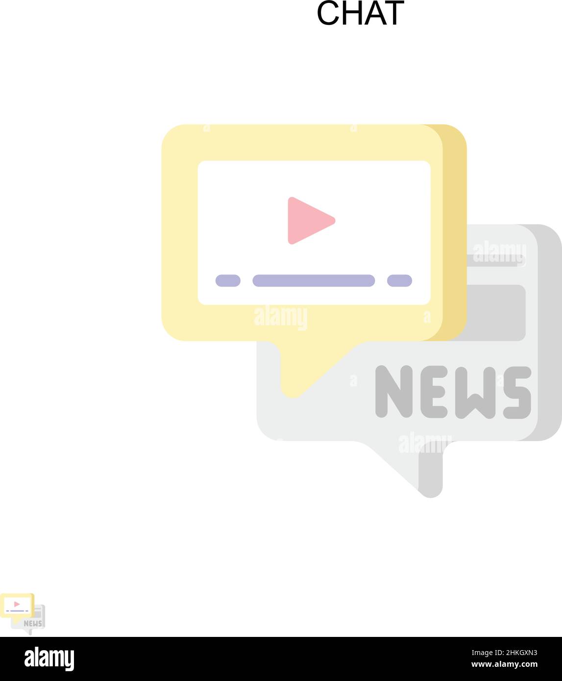 Icona vettore semplice chat. Modello di disegno del simbolo di illustrazione per l'elemento dell'interfaccia utente mobile Web. Illustrazione Vettoriale