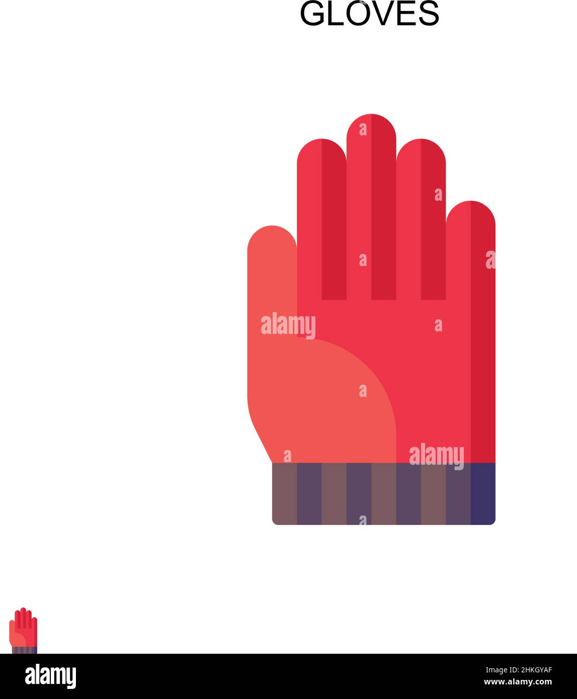 Guanti semplice icona vettoriale. Modello di disegno del simbolo di illustrazione per l'elemento dell'interfaccia utente mobile Web. Illustrazione Vettoriale