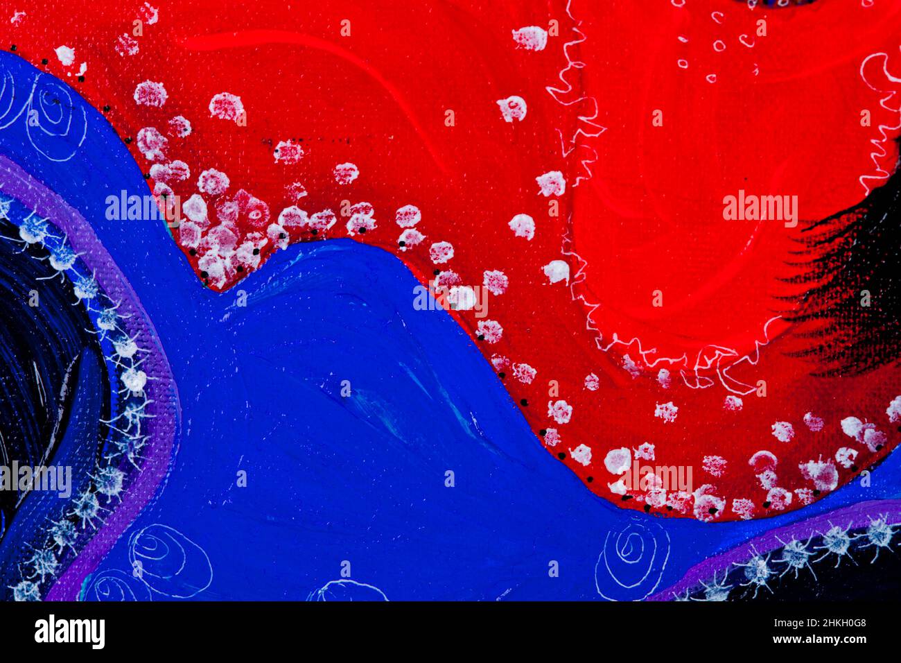 Blu, rosso e bianco sfumano colore texture sfondo. Arte decorativa Foto Stock