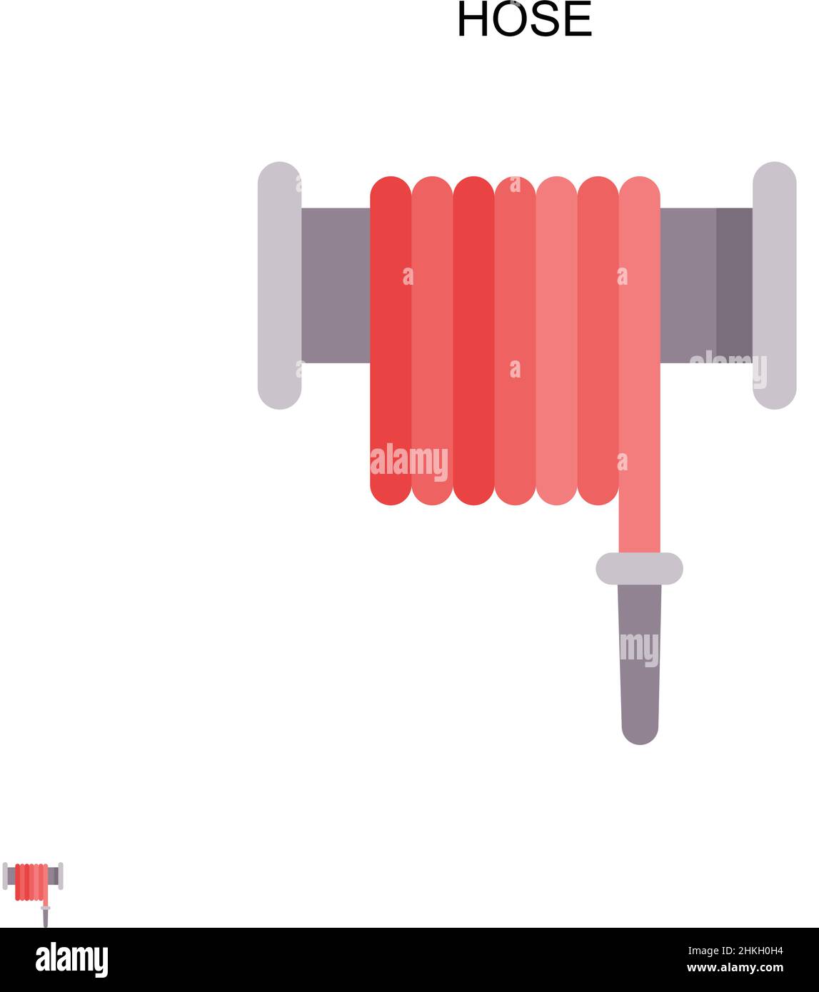 Icona vettore tubo flessibile semplice. Modello di disegno del simbolo di illustrazione per l'elemento dell'interfaccia utente mobile Web. Illustrazione Vettoriale