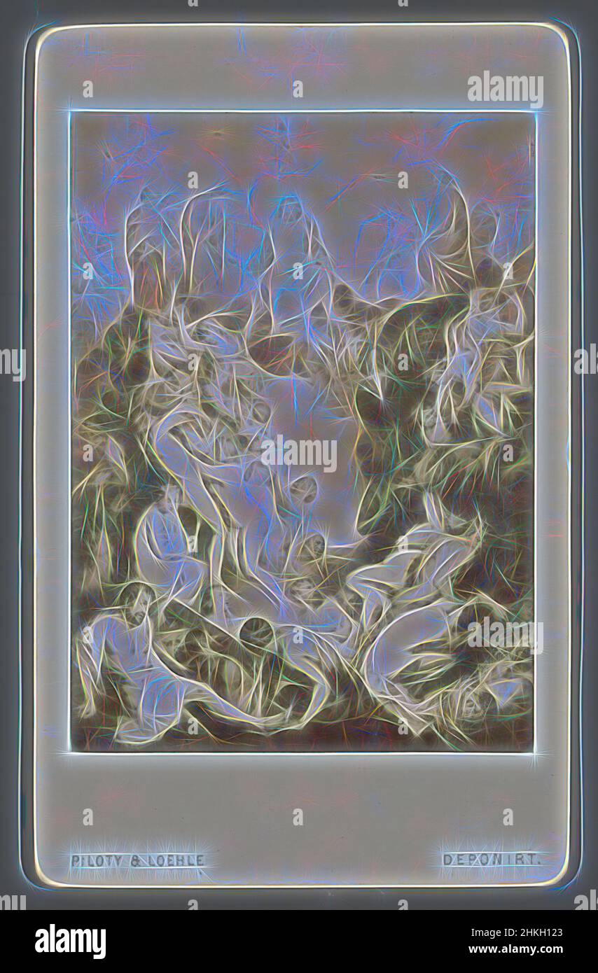 Ispirato dalla riproduzione fotografica di Das jüngste Gericht di Peter Paul Rubens, Das jüngste Gericht., ultima sentenza, dopo: Peter Paul Rubens, München, 1855 - 1885, carta, stampa albume, Altezza 100 mm x larghezza 62 mm, reinventata da Artotop. L'arte classica reinventata con un tocco moderno. Design di calda e allegra luminosità e di raggi di luce. La fotografia si ispira al surrealismo e al futurismo, abbracciando l'energia dinamica della tecnologia moderna, del movimento, della velocità e rivoluzionando la cultura Foto Stock