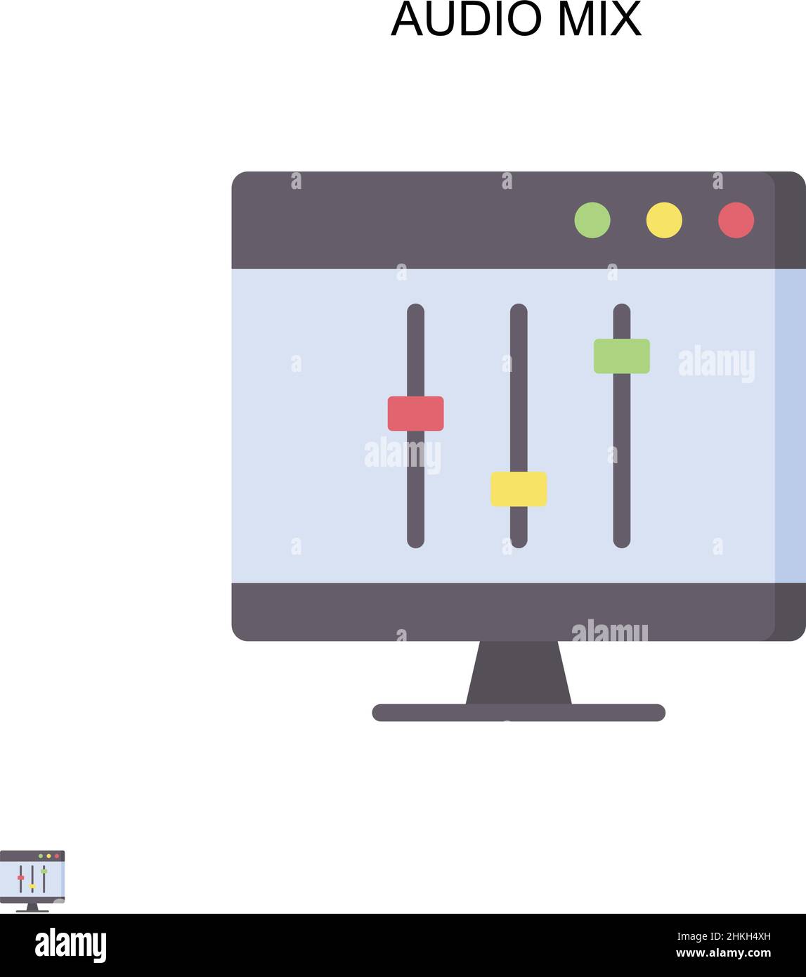 Icona vettore semplice mix audio. Modello di disegno del simbolo di illustrazione per l'elemento dell'interfaccia utente mobile Web. Illustrazione Vettoriale Icona vettore semplice mix audio. Modello di disegno del simbolo di illustrazione per l'elemento dell'interfaccia utente mobile Web. Illustrazione Vettoriale