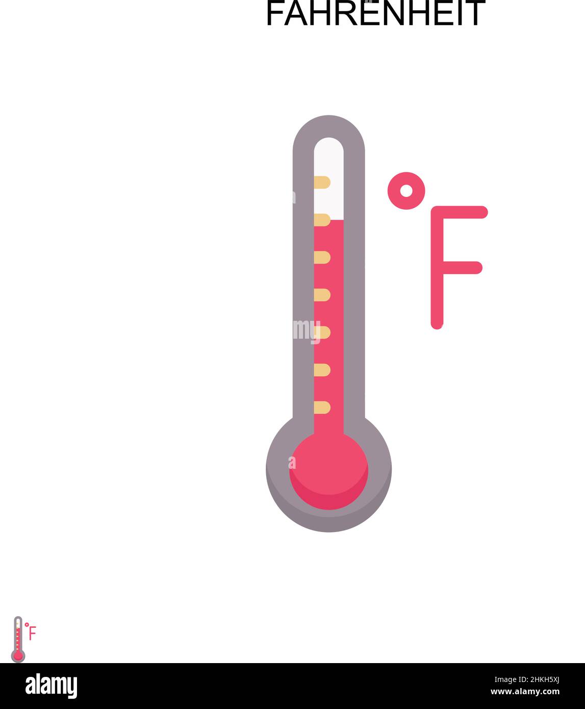 Fahrenheit semplice icona vettoriale. Modello di disegno del simbolo di illustrazione per l'elemento dell'interfaccia utente mobile Web. Illustrazione Vettoriale