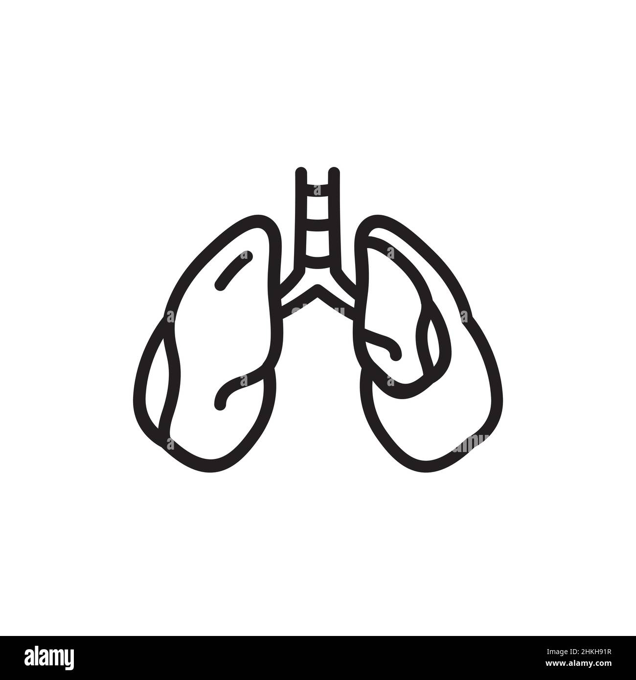 Icona della linea pneumotorace. Elemento vettoriale isolato. Illustrazione Vettoriale