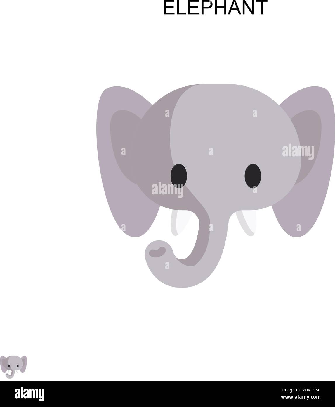 Elephant semplice vettore icona. Modello di disegno del simbolo di illustrazione per l'elemento dell'interfaccia utente mobile Web. Illustrazione Vettoriale