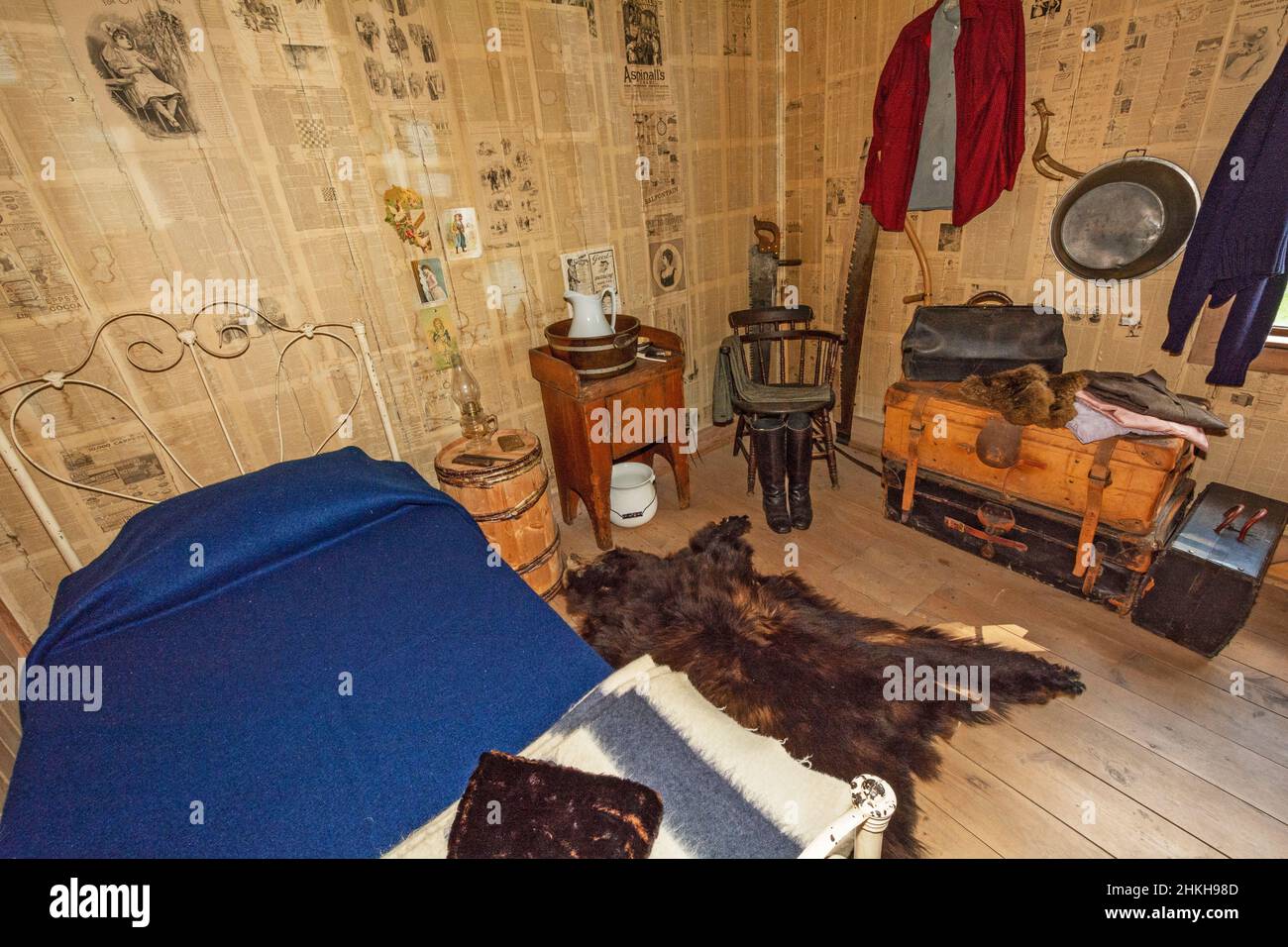 Canada, British Columbia, Fort St. James, Men's House (1884), interni Foto Stock