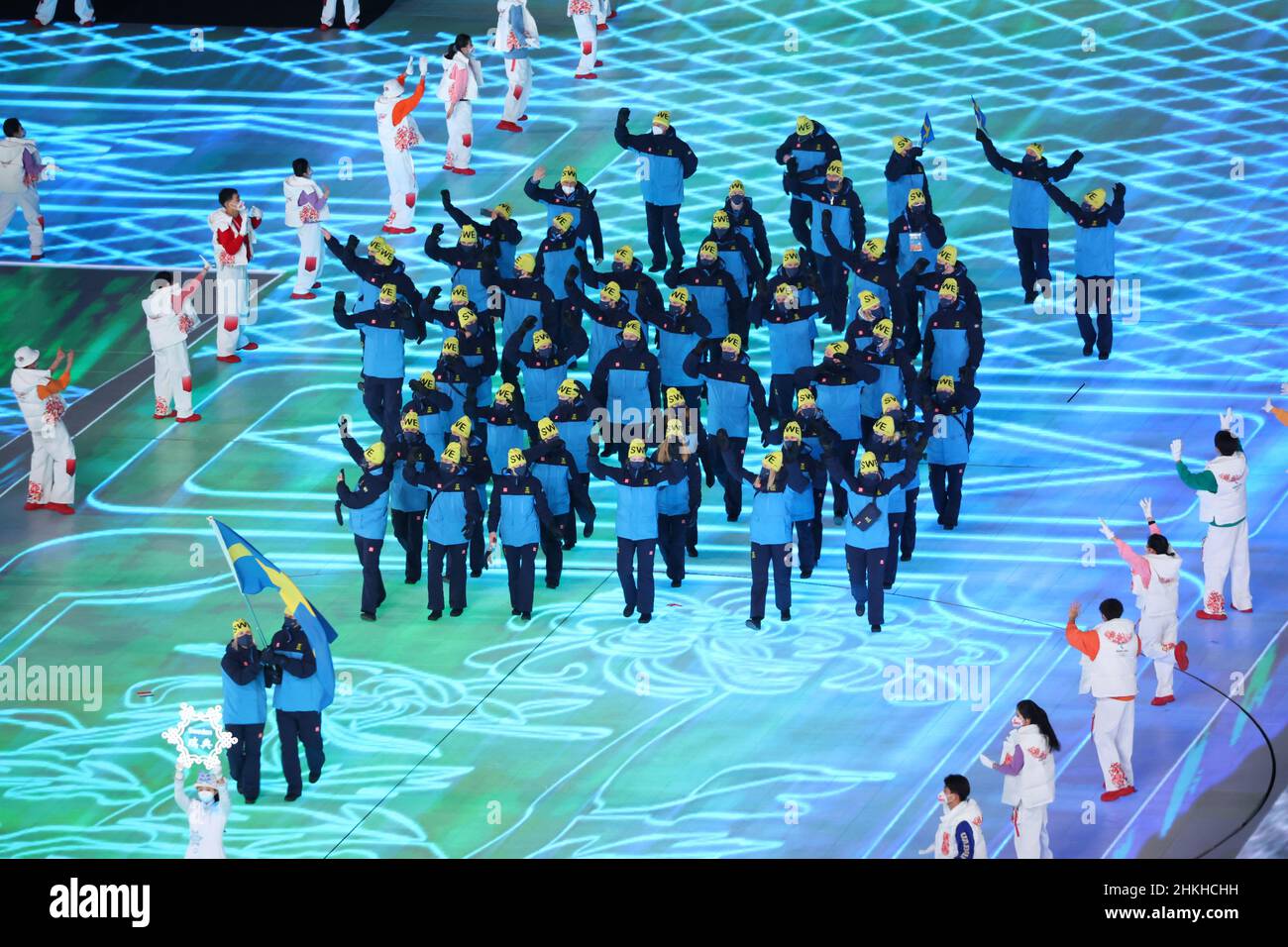 Pechino, Cina. 04th Feb 2022. Delegazione svedese (SWE), 4 FEBBRAIO 2022 : cerimonia di apertura dei Giochi Olimpici invernali di Pechino 2022 allo Stadio Nazionale di Pechino, Cina. Credit: Yohei Osada/AFLO SPORT/Alamy Live News Credit: AFLO Co. Ltd./Alamy Live News Foto Stock