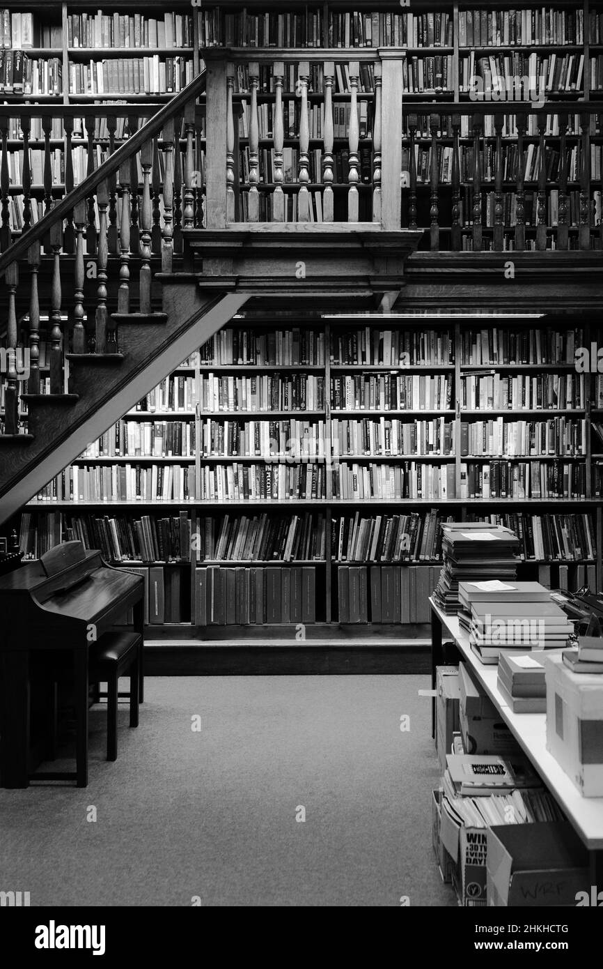 Stairs in the Westminster Reference Library (BW) Foto Stock