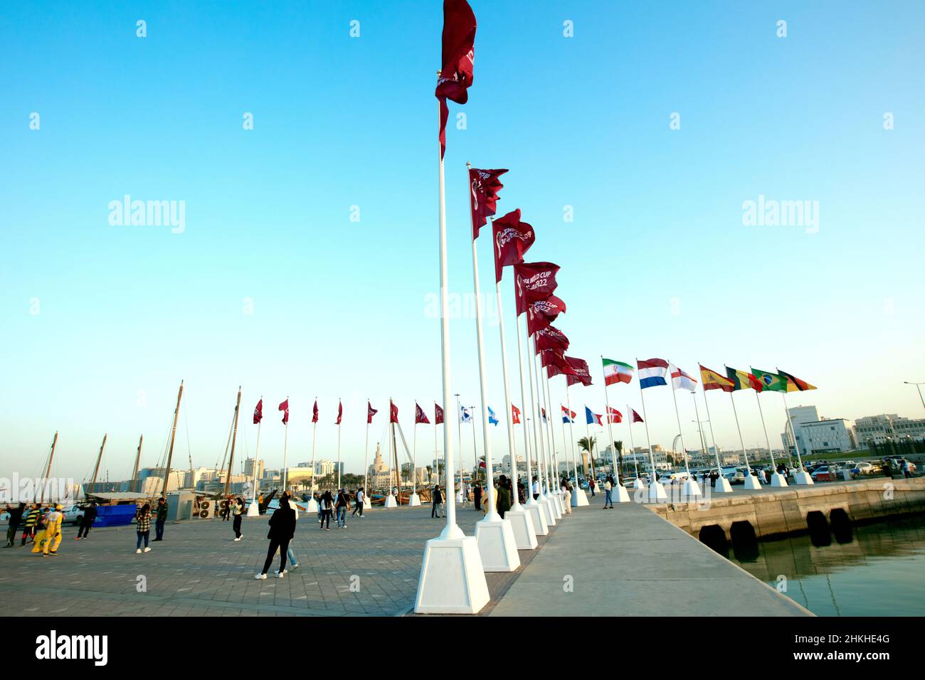 Qatar 2022 Countdown spot a Doha Corniche QATAR Foto Stock