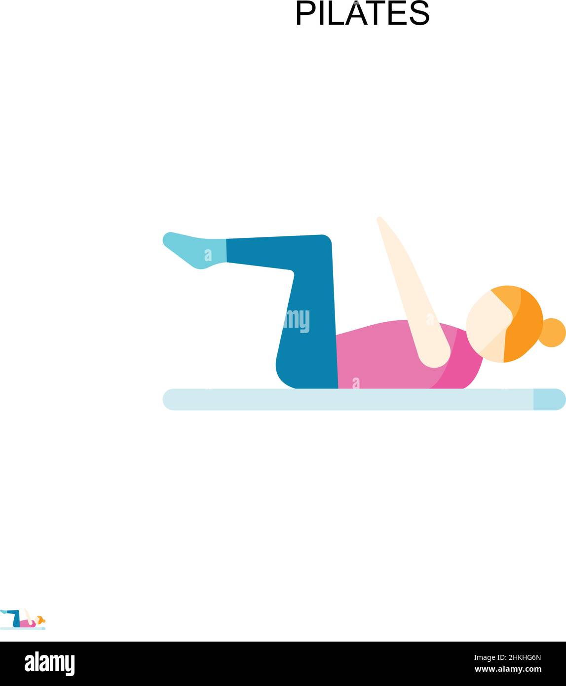 Icona del vettore Pilates Simple. Modello di disegno del simbolo di illustrazione per l'elemento dell'interfaccia utente mobile Web. Illustrazione Vettoriale