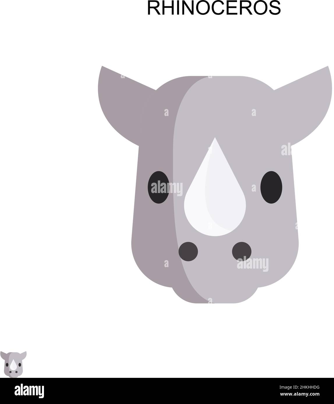 Rhinoceros semplice icona vettoriale. Modello di disegno del simbolo di illustrazione per l'elemento dell'interfaccia utente mobile Web. Illustrazione Vettoriale